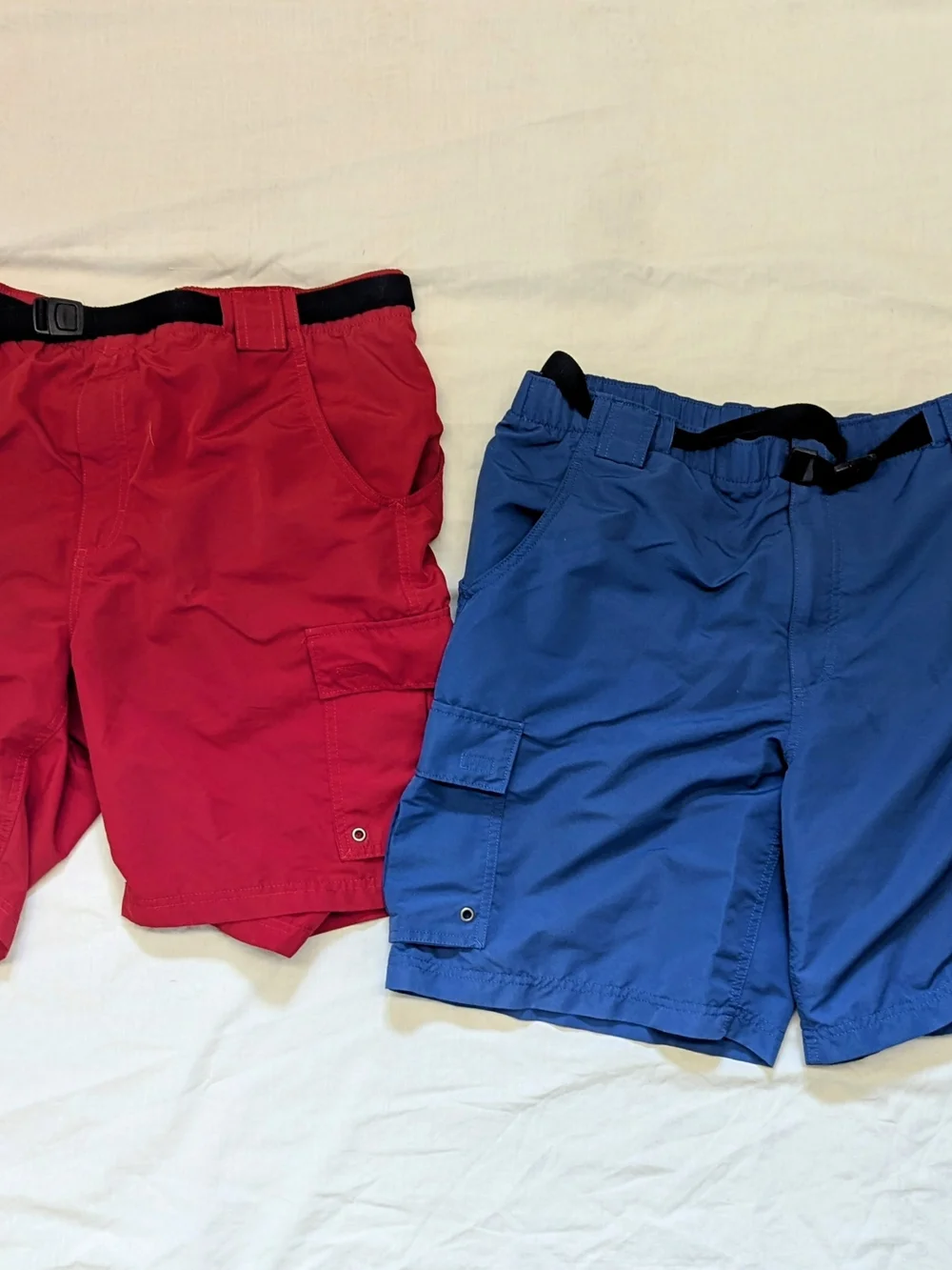 Lands End Cargo Outdoor Hiking Shorts 2 PK Red And Blue Men's L